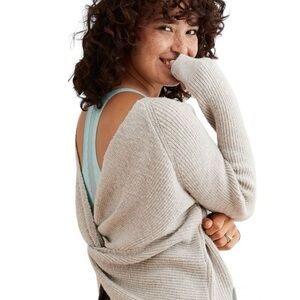 Cozy Grey Open Back Crisscross Sweater